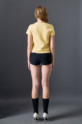 ENGLISH FACTORY - 3D Flower Knit Top - TOPS available at Objectrare