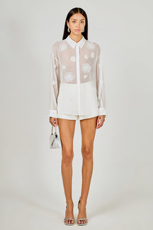 ENDLESS ROSE - Floral Detail Shirt Blouse - SHIRTS & BLOUSES available at Objectrare