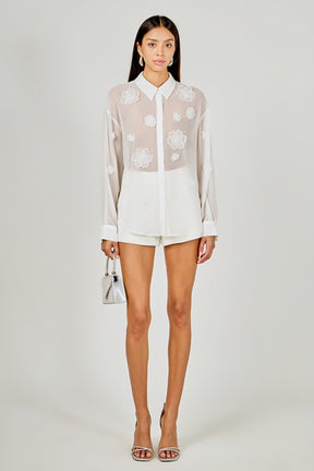 Floral Detail Shirt Blouse