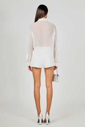 ENDLESS ROSE - Floral Detail Shirt Blouse - SHIRTS & BLOUSES available at Objectrare