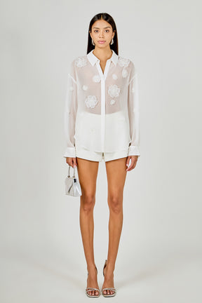 Floral Detail Shirt Blouse