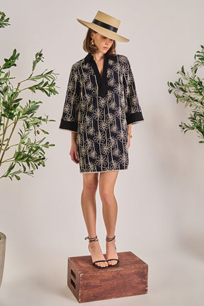 ENGLISH FACTORY - Floral Embroidered Collar Mini Dress - DRESSES available at Objectrare