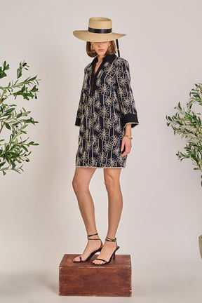 ENGLISH FACTORY - Floral Embroidered Collar Mini Dress - DRESSES available at Objectrare