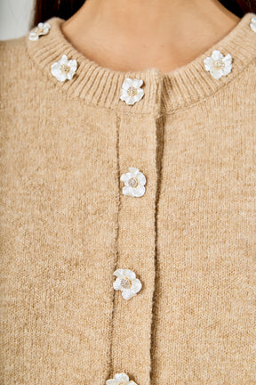 ENDLESS ROSE - Floral Button Knit Cardigan - SWEATERS & KNITS available at Objectrare