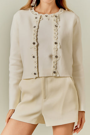 ENDLESS ROSE - Floral Detail Cardigan - CARDIGAN available at Objectrare