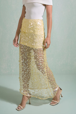 ENDLESS ROSE - Sequin Mesh Maxi Skirt - SKIRTS available at Objectrare