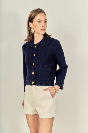 ENGLISH FACTORY - Braided Detail Knitted Cardigan - SWEATERS & KNITS available at Objectrare