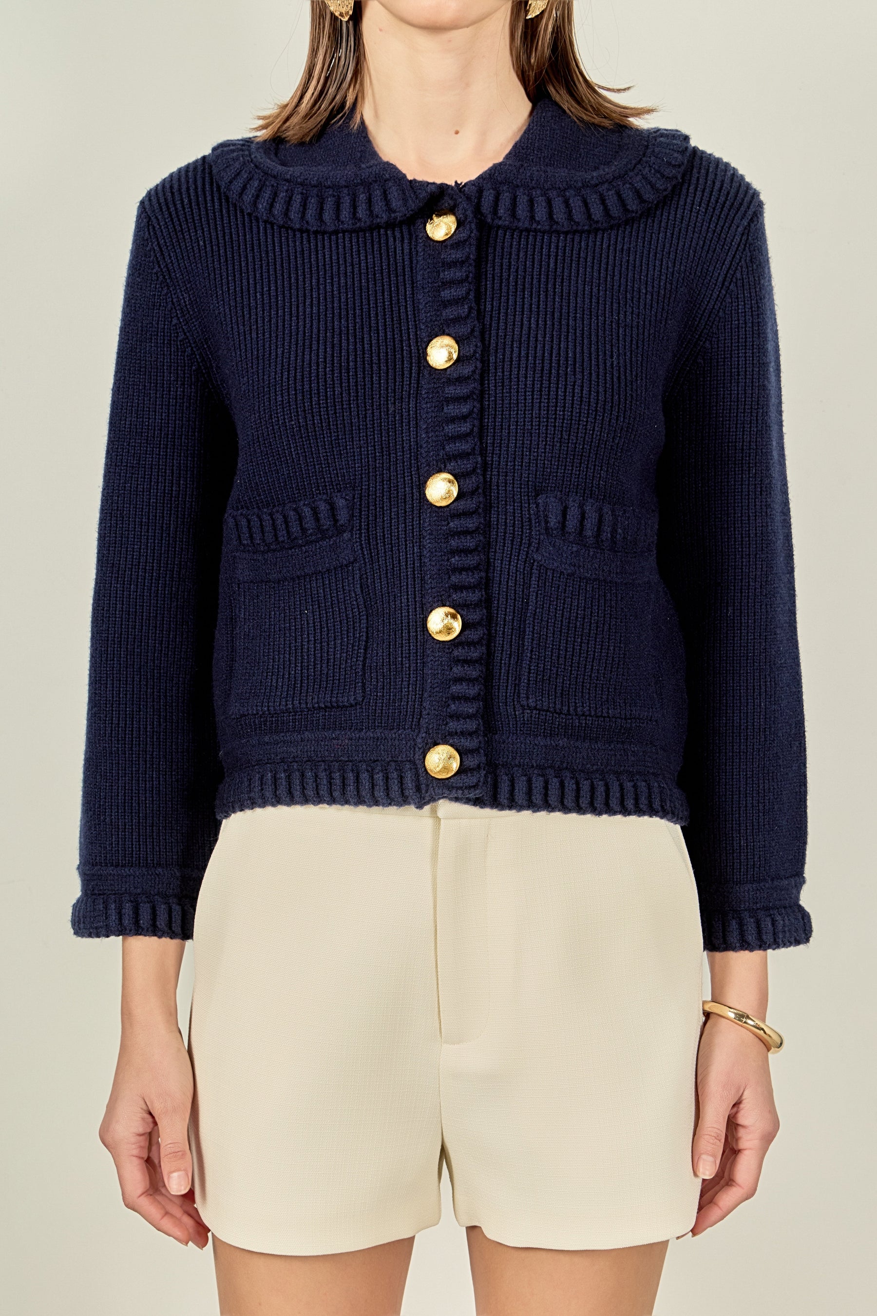 ENGLISH FACTORY - Braided Detail Knitted Cardigan - SWEATERS & KNITS available at Objectrare