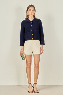 ENGLISH FACTORY - Braided Detail Knitted Cardigan - SWEATERS & KNITS available at Objectrare