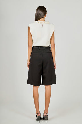 ENDLESS ROSE - Gia Knitted Chain Detail Sleeveless Top - TOPS available at Objectrare