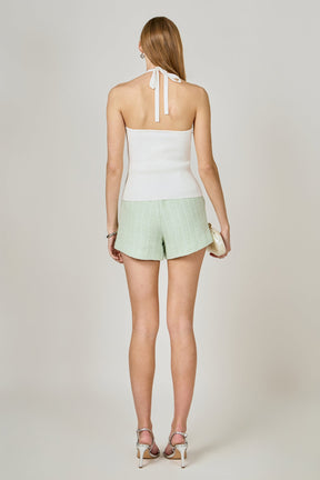 ENDLESS ROSE - Flower Detail Halter Top - TOPS available at Objectrare