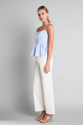 Striped Peplum Top