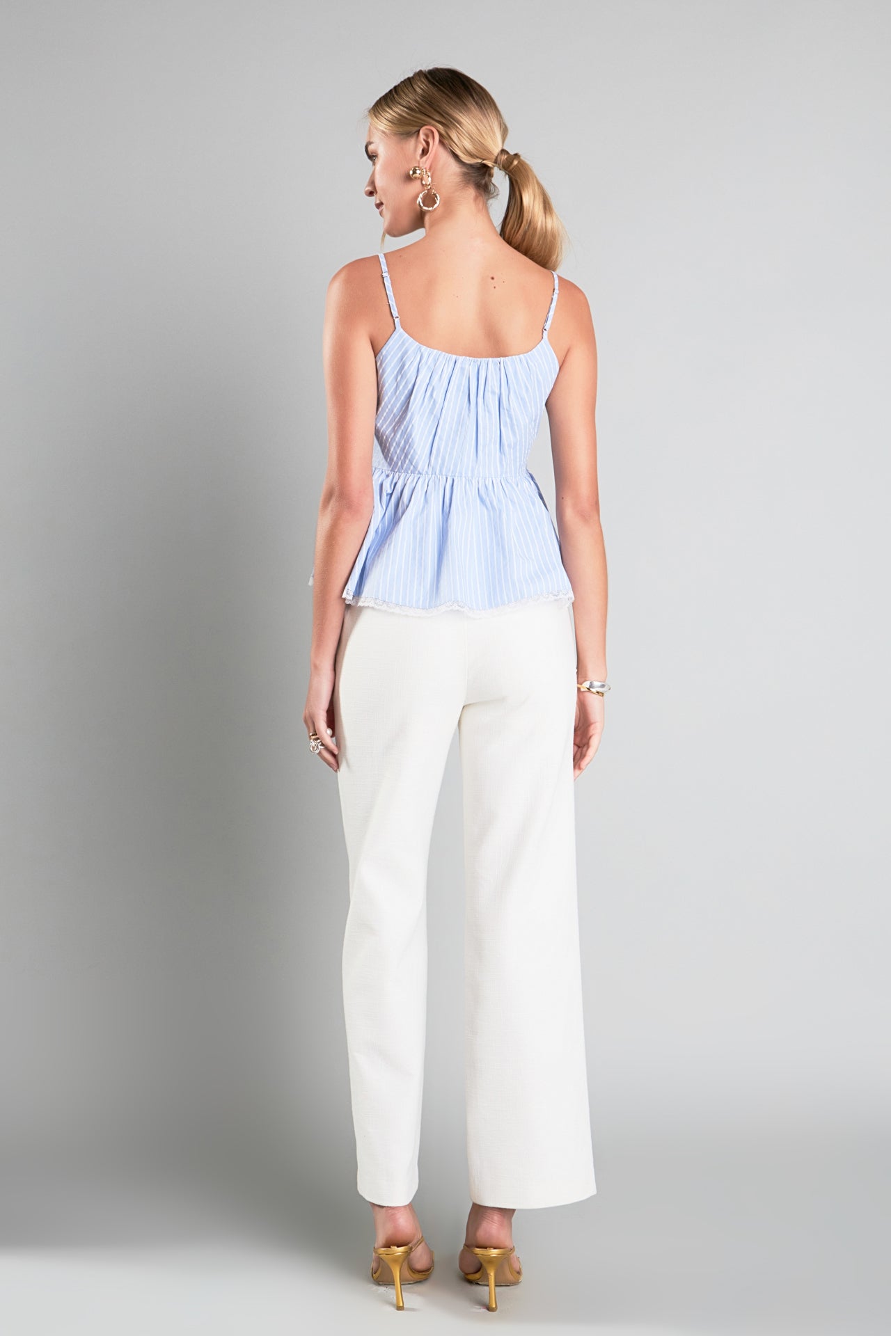 ENGLISH FACTORY - Striped Peplum Top - TOPS available at Objectrare
