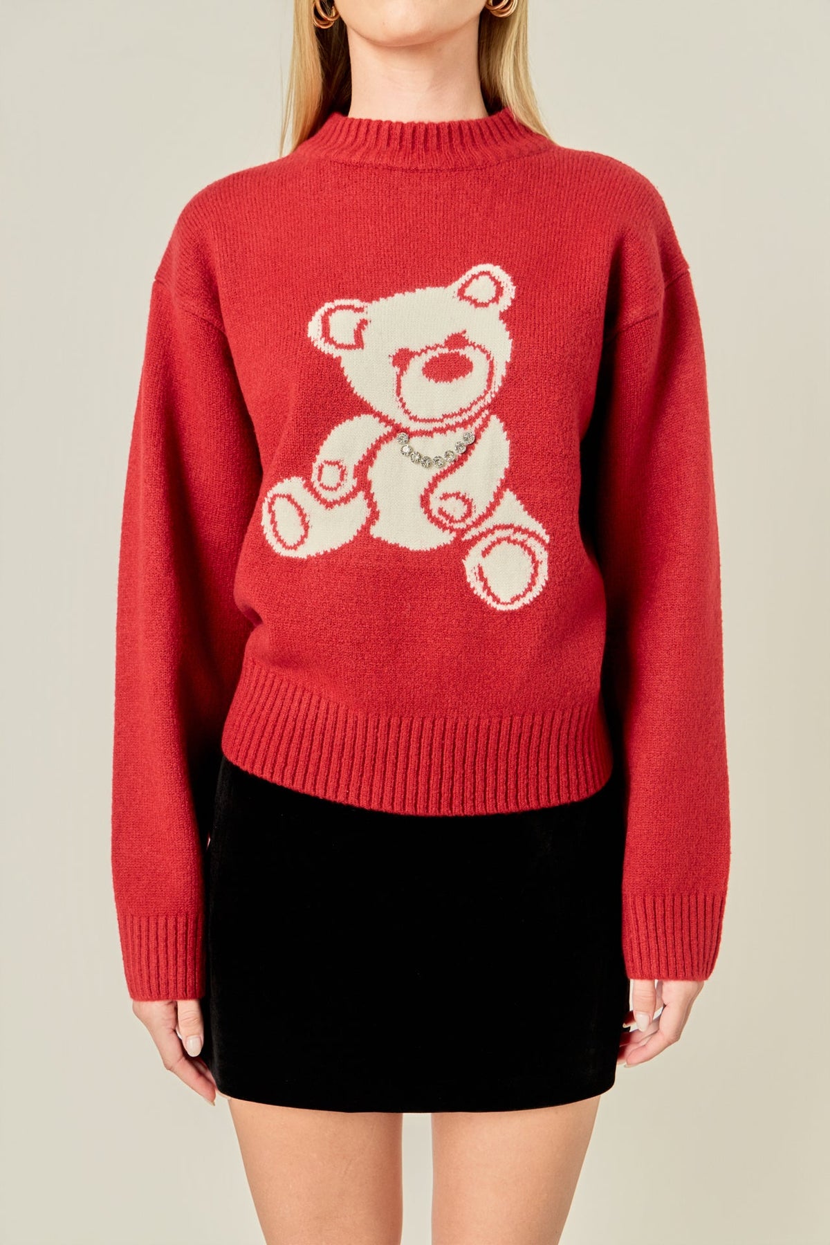 ENGLISH FACTORY - Olivia Teddy Bear Knit - SWEATERS & KNITS available at Objectrare