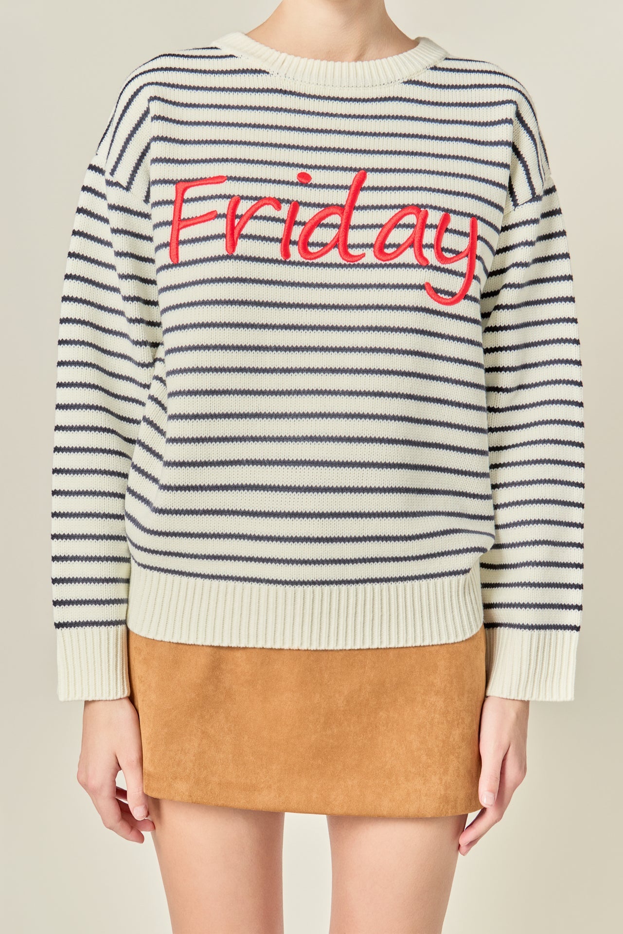 ENGLISH FACTORY - Friday Lettering Sweater - SWEATERS & KNITS available at Objectrare