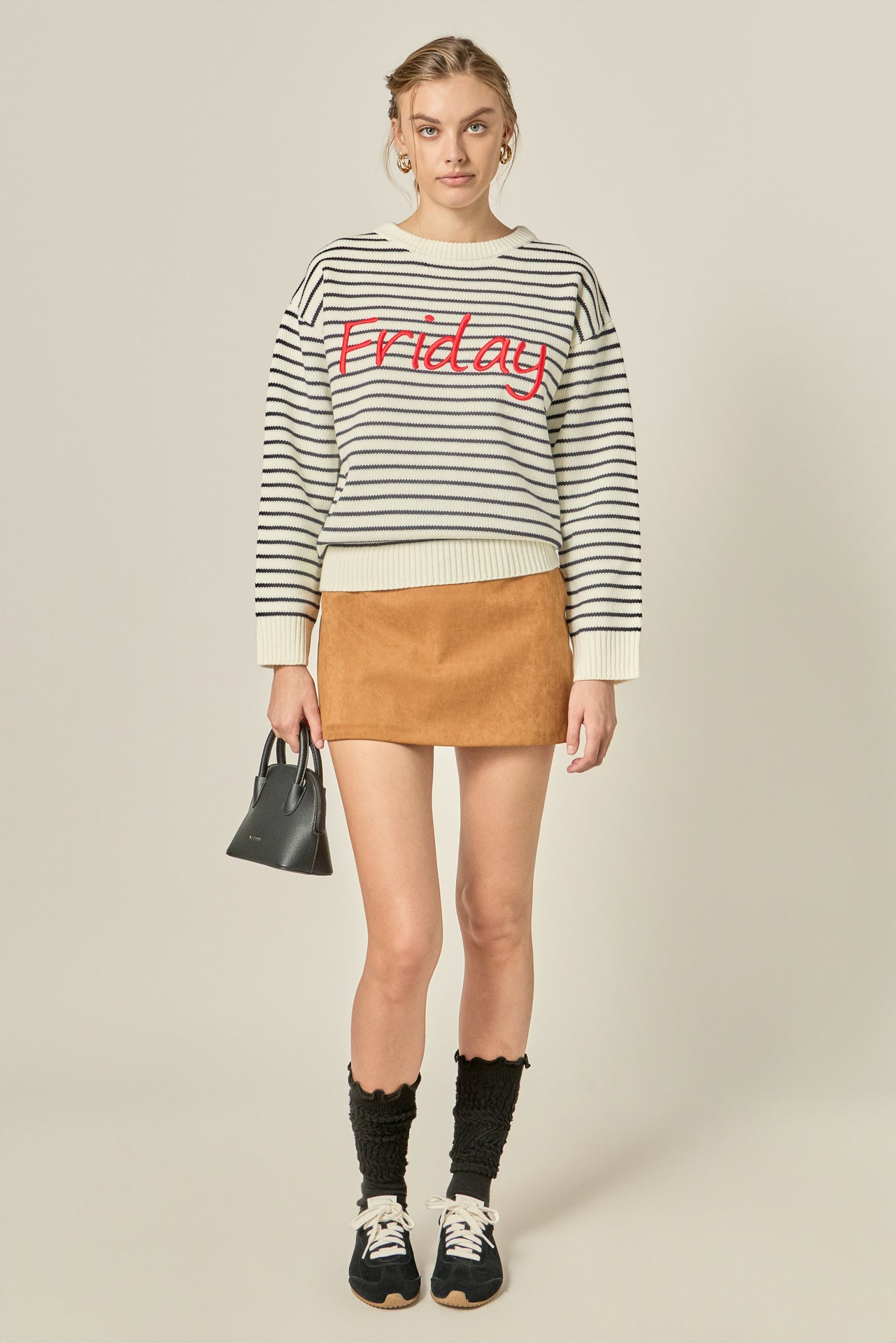 ENGLISH FACTORY - Friday Lettering Sweater - SWEATERS & KNITS available at Objectrare