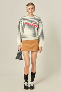 ENGLISH FACTORY - Friday Lettering Sweater - SWEATERS & KNITS available at Objectrare