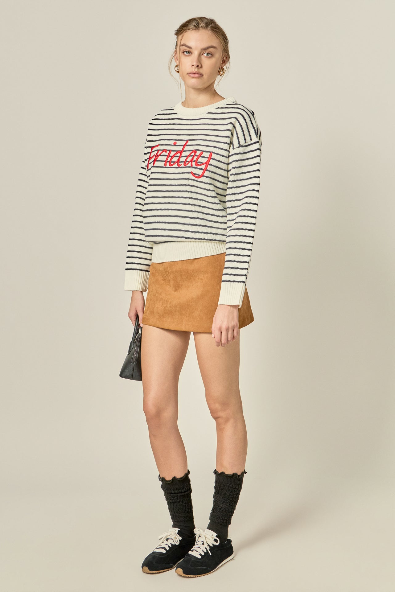 ENGLISH FACTORY - Friday Lettering Sweater - SWEATERS & KNITS available at Objectrare