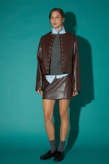 ENGLISH FACTORY - Faux Leather Skort - SKORTS available at Objectrare