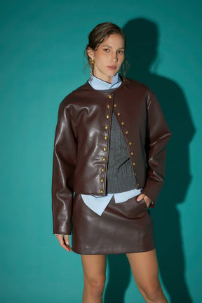 ENGLISH FACTORY - Faux Leather Skort - SKORTS available at Objectrare