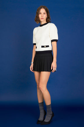 Combo Puff Sleeves Knit