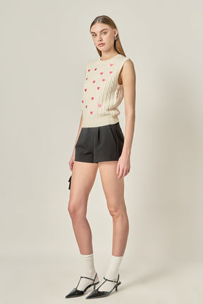 ENGLISH FACTORY - Embroidered Heart Knit Vest - TOPS available at Objectrare