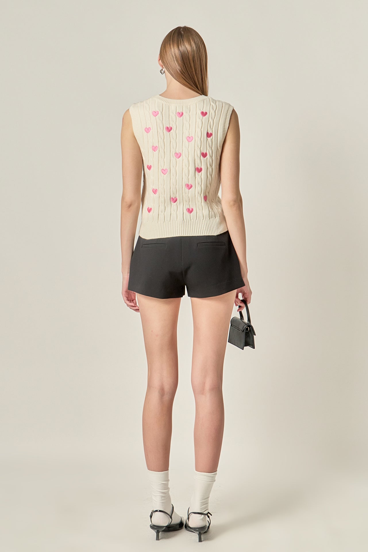 ENGLISH FACTORY - Embroidered Heart Knit Vest - TOPS available at Objectrare