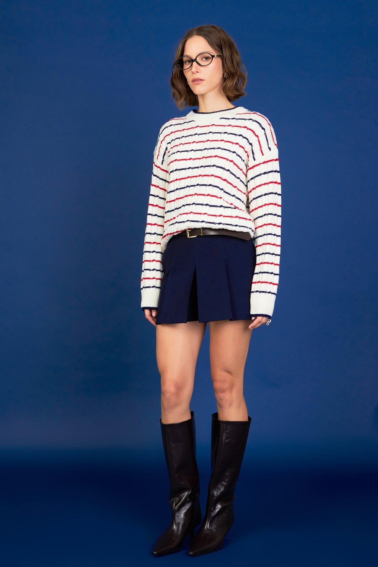 ENGLISH FACTORY - Stripe Cable Knit - TOPS available at Objectrare