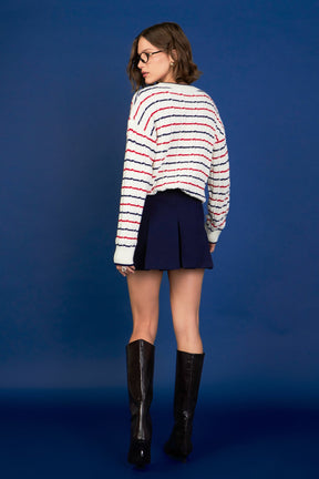 ENGLISH FACTORY - Stripe Cable Knit - TOPS available at Objectrare