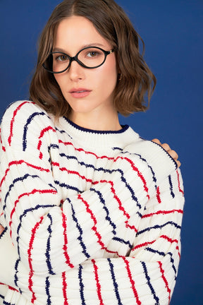 ENGLISH FACTORY - Stripe Cable Knit - TOPS available at Objectrare