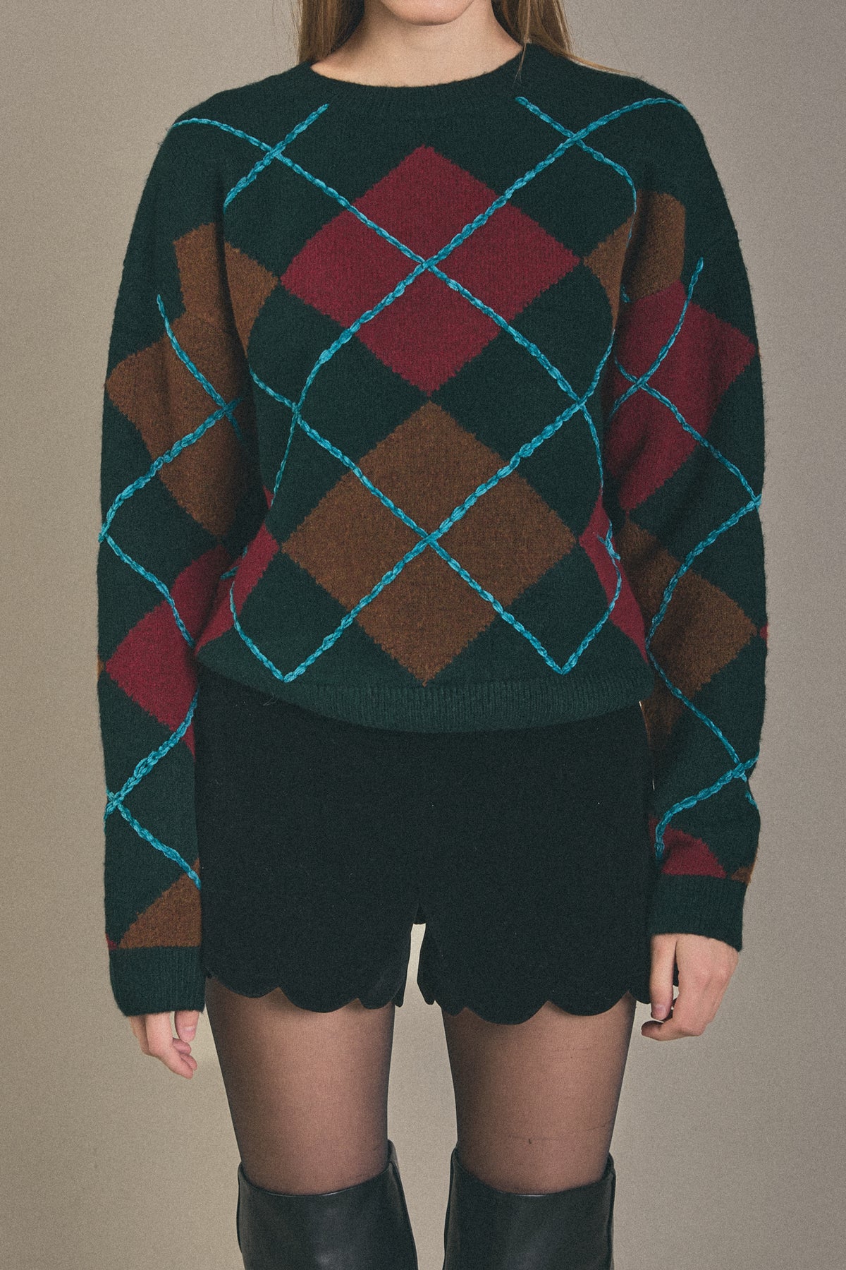 ENGLISH FACTORY - English Factory - Argyle Sweater - SWEATERS & KNITS available at Objectrare