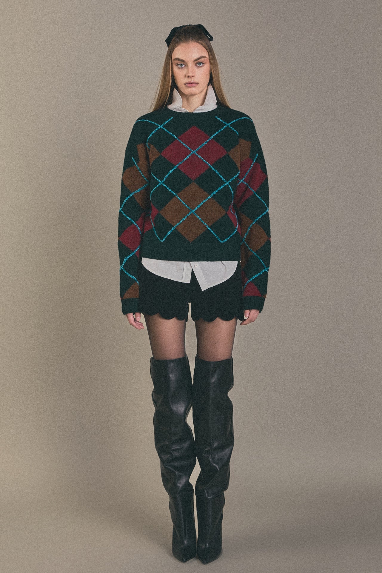 ENGLISH FACTORY - English Factory - Argyle Sweater - SWEATERS & KNITS available at Objectrare