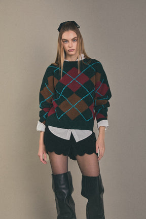 ENGLISH FACTORY - Argyle Sweater - SWEATERS & KNITS available at Objectrare