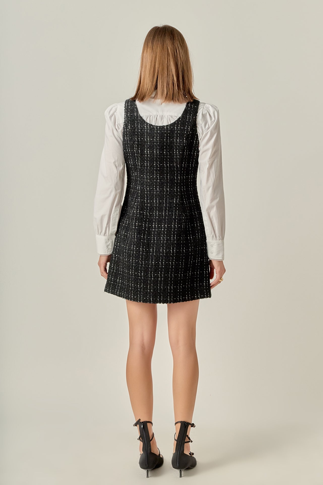 ENGLISH FACTORY - Tweed Sleeveless Mini Dress - DRESSES available at Objectrare