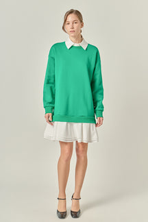 ENGLISH FACTORY - Mixed Media Mini Dress - DRESSES available at Objectrare