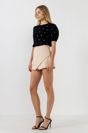 ENGLISH FACTORY - Multi Colored Dot Embroidered Sweater - SWEATERS & KNITS available at Objectrare