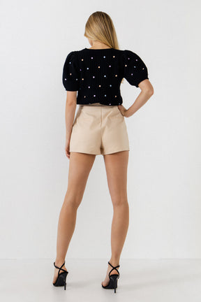 ENGLISH FACTORY - Multi Colored Dot Embroidered Sweater - SWEATERS & KNITS available at Objectrare