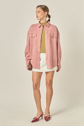 ENGLISH FACTORY - Faux Suede Oversized Shirts - BLOUSES available at Objectrare