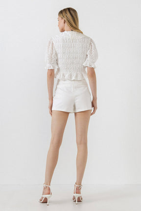 ENGLISH FACTORY - Women's Woven V-Neck Blouse - TOPS available at Objectrare