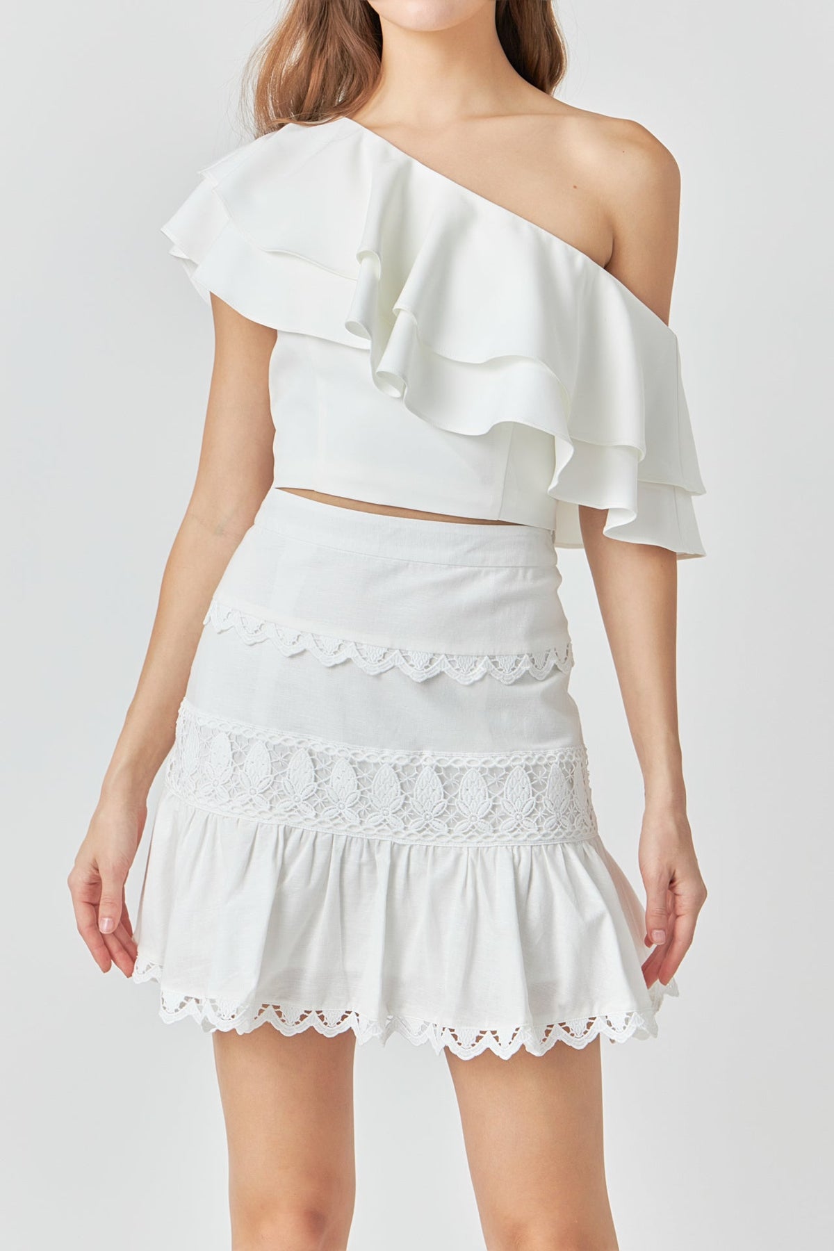 ENDLESS ROSE - Ruffled One Shoulder Top - TOPS available at Objectrare