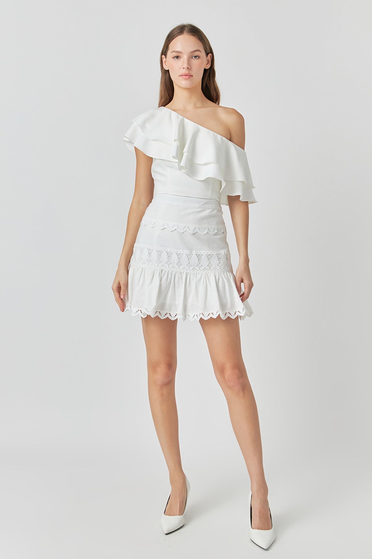 ENDLESS ROSE - Ruffled One Shoulder Top - TOPS available at Objectrare