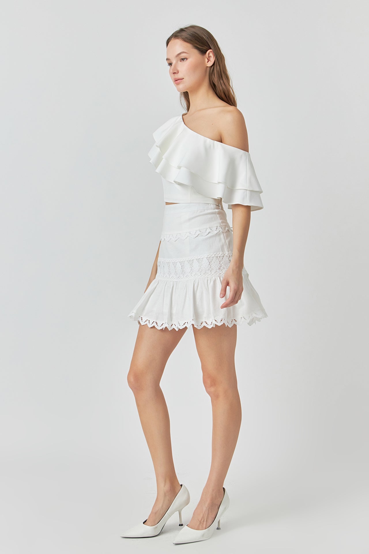 ENDLESS ROSE - Ruffled One Shoulder Top - TOPS available at Objectrare