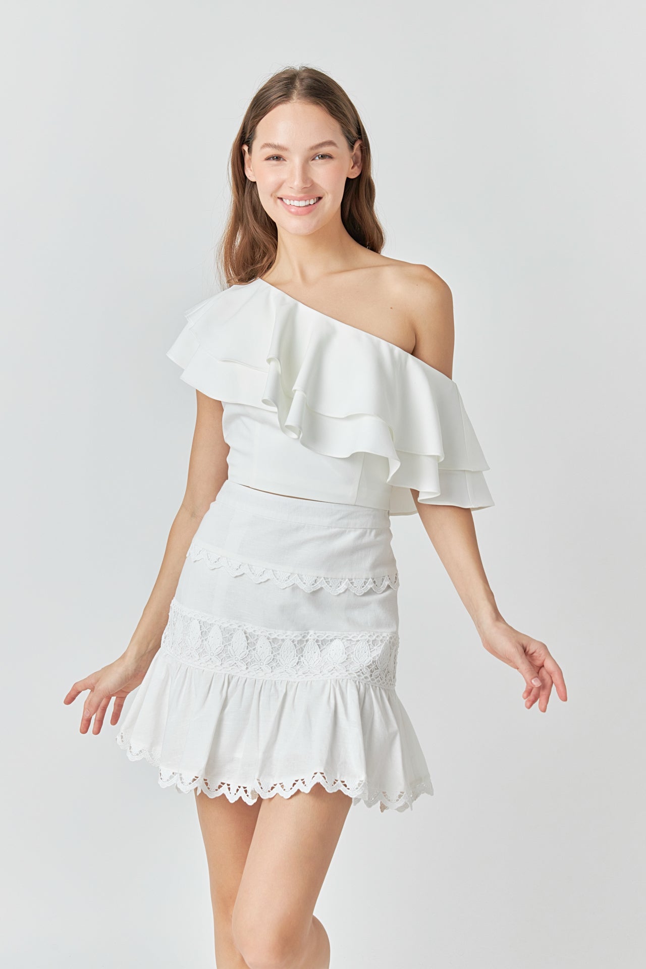 ENDLESS ROSE - Ruffled One Shoulder Top - TOPS available at Objectrare