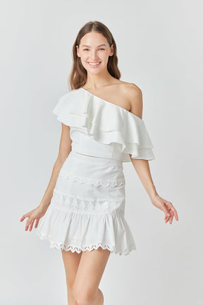 ENDLESS ROSE - Ruffled One Shoulder Top - TOPS available at Objectrare