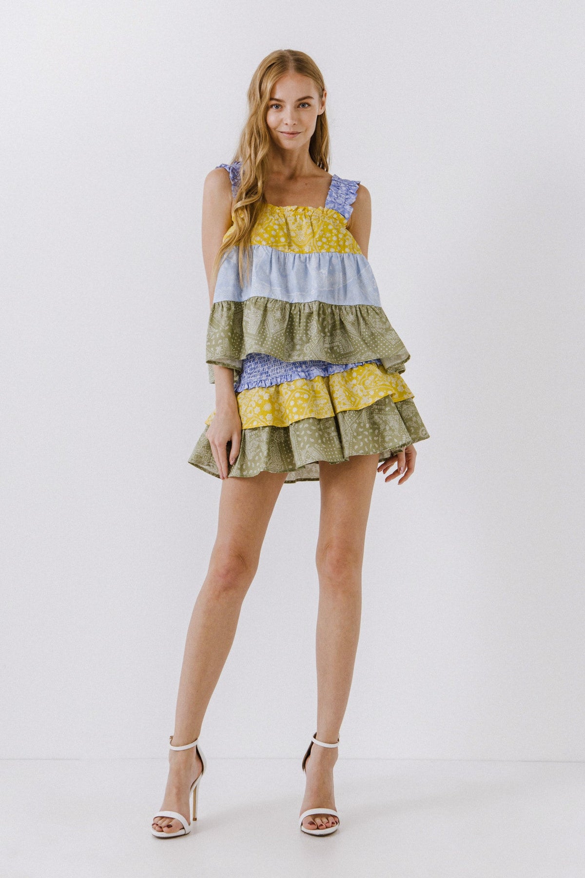 ENGLISH FACTORY - Paisley Colorblock Ruffled Mini Skirt - SKIRTS available at Objectrare