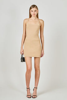 ENDLESS ROSE - Fitted Knit Mini Dress - DRESSES available at Objectrare