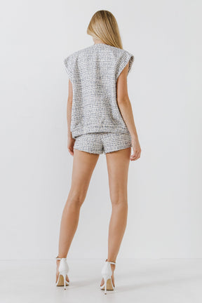 ENDLESS ROSE - Tweed Oversized Vest - JACKETS available at Objectrare