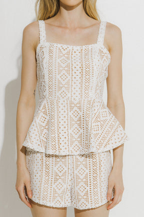 ENDLESS ROSE - Lace Peplum Top - TOPS available at Objectrare