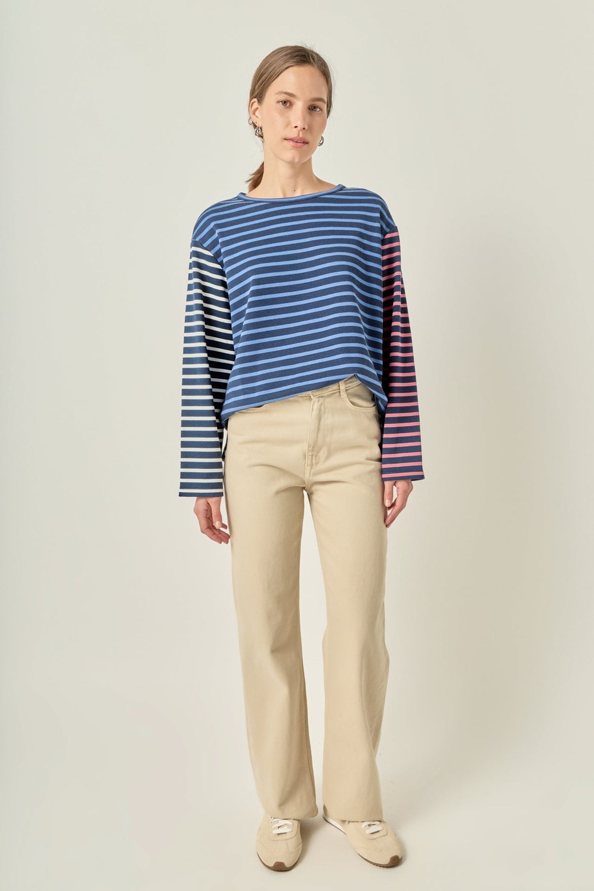 ENGLISH FACTORY - Mixed Stripe Long Sleeve Top - TOPS available at Objectrare