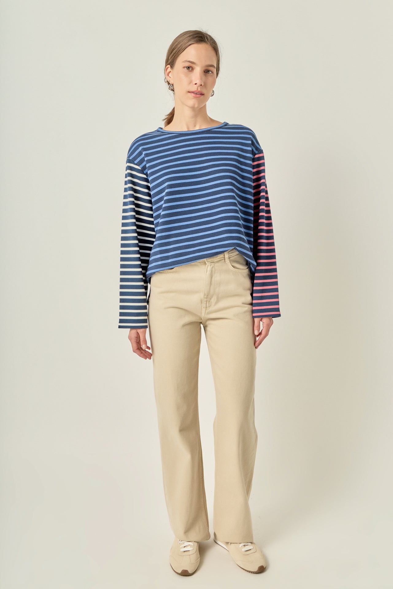 Mixed Stripe Long Sleeve Top